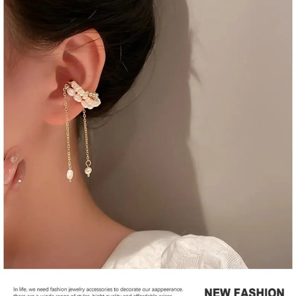 Classic Freshwater Pearl Ear Bone Pendant Magnet Fashion Earrings - Picture 3 of 5